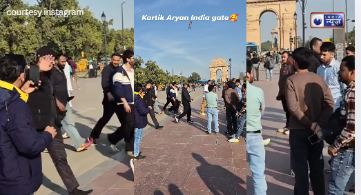 इंडिया गेट पर शूटिंग करते दिखे Kartik Aaryan, सुपरस्टार की झलक पाने के लिए उमड़ी फैन्स की भीड़!