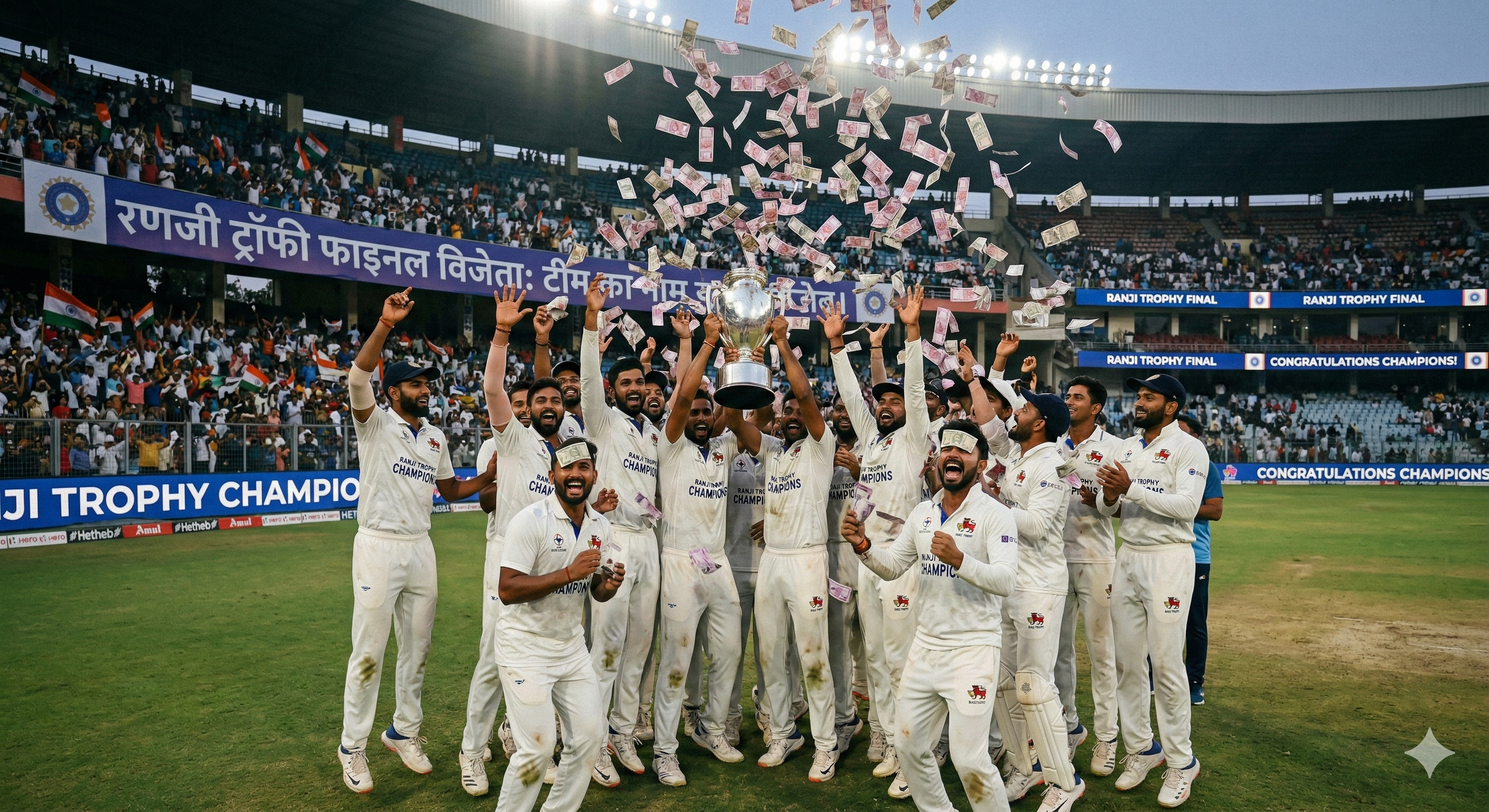 रणजी ट्रॉफी के विजेता पर होगी पैसों की बारिश, चैंपियन बनते ही मिलेंगे करोड़ों, हारने वाली टीम भी होगी मालामाल