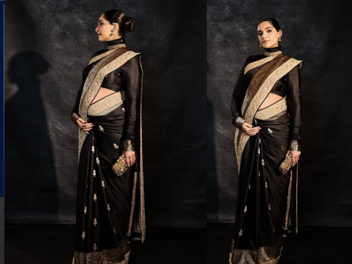 Soonam Kapoor Pregnancy Look in Saree - Photo Gallery