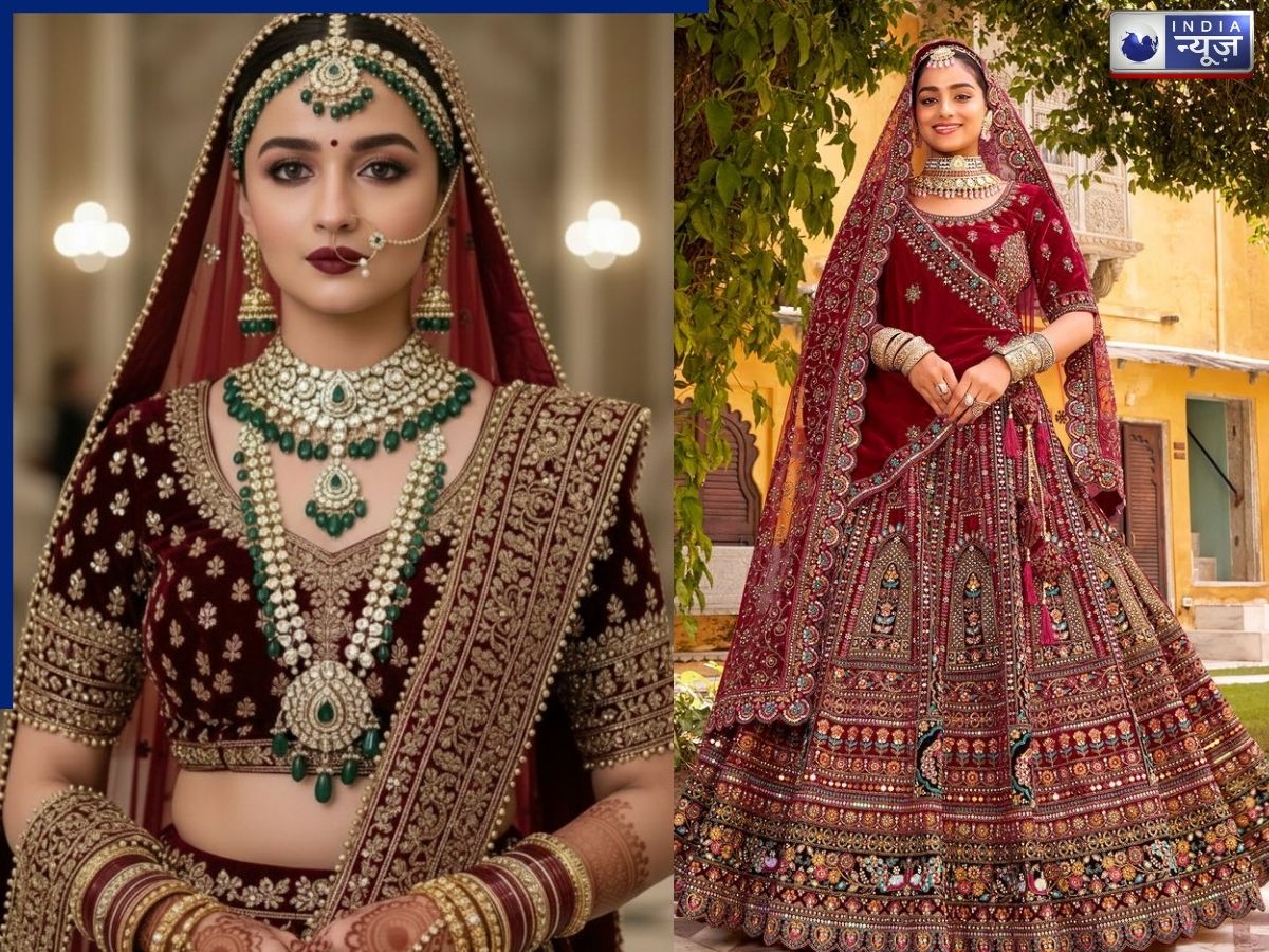 Velvet Bridal Lehenga - Photo Gallery