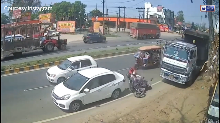 मुजफ्फरनगर में ‘मौत’ को छूकर निकले दो जीवन! ओवरलोडेड डंपर ने बाइक को रौंदा, बाइक के उड़े परखच्चे, देखें वीडियो!