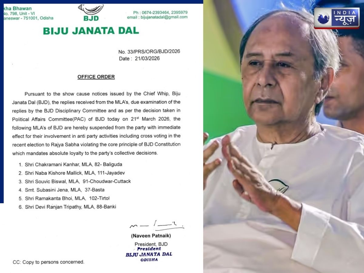 BJD MLA Suspension: राज्यसभा चुनाव में हार के बाद BJD का बड़ा एक्शन, 6 विधायकों को किया सस्पेंड