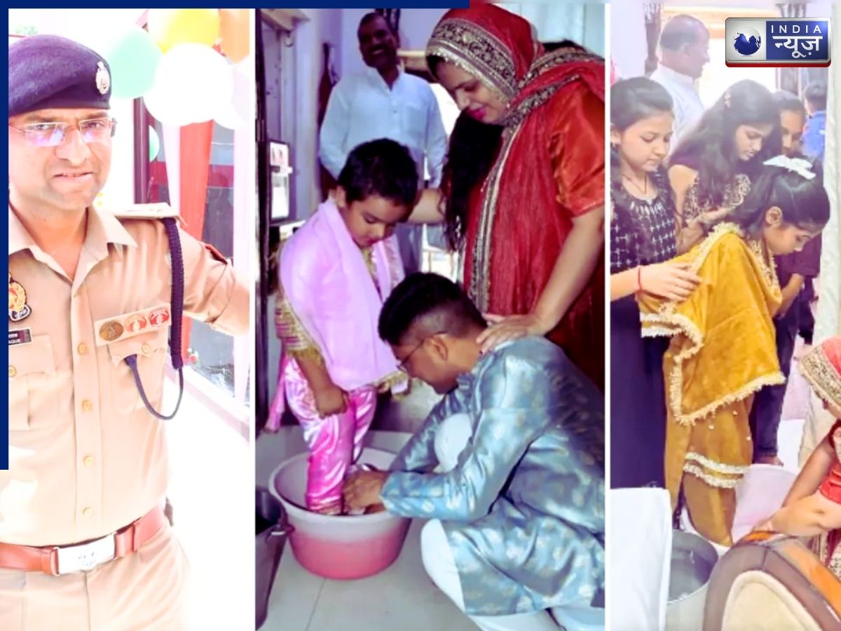 Mohammad Mustaque Kanya Pujan: ललितपुर एसपी मोहम्मद मुश्ताक ने पत्नी संग किया कन्या पूजन, पैर पखारे, वीडियो वायरल