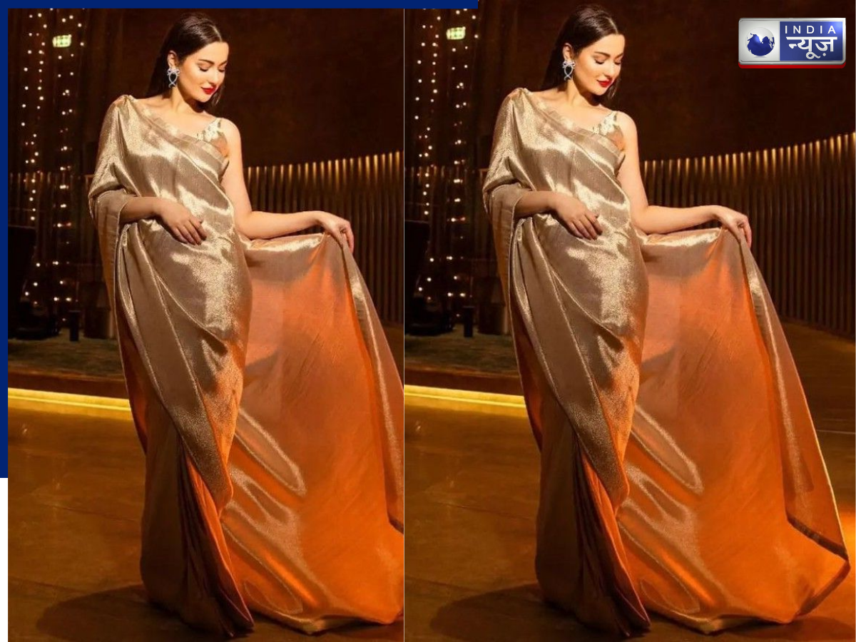 Hania Amir in Golden Saree - Photo Gallery