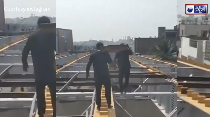 सस्ती जान मौत से खिलवाड़? बिना सेफ्टी बेल्ट के 10वीं मंजिल पर लटके दिखे मजदूर, देखें हैदराबाद का खौफनाक वीडियो!