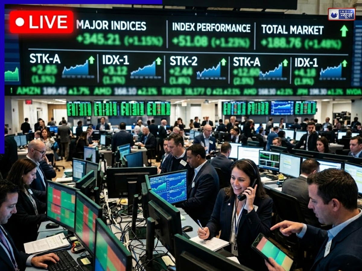 Live Stock Market Updates: शेयर बाजार में आज जश्न का माहौल! सेंसेक्स 1500 अंक उछला, निफ्टी ने छुआ 22,800