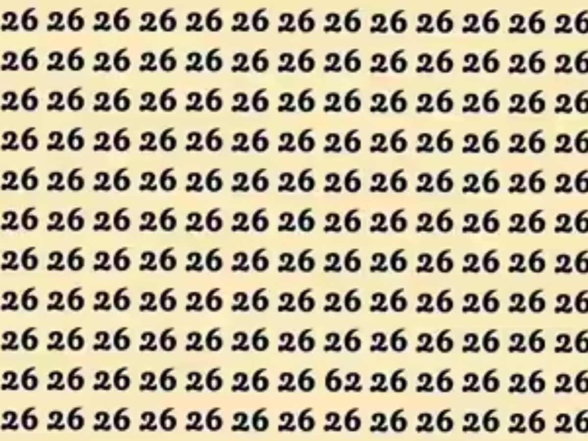 Math Mystery Challenge: 26 की भीड़ में कहीं छिपा बैठा है 62, क्या आपकी तेज नजरें 7 सेकंड में ढूंढ पाएंगी सही नंबर?
