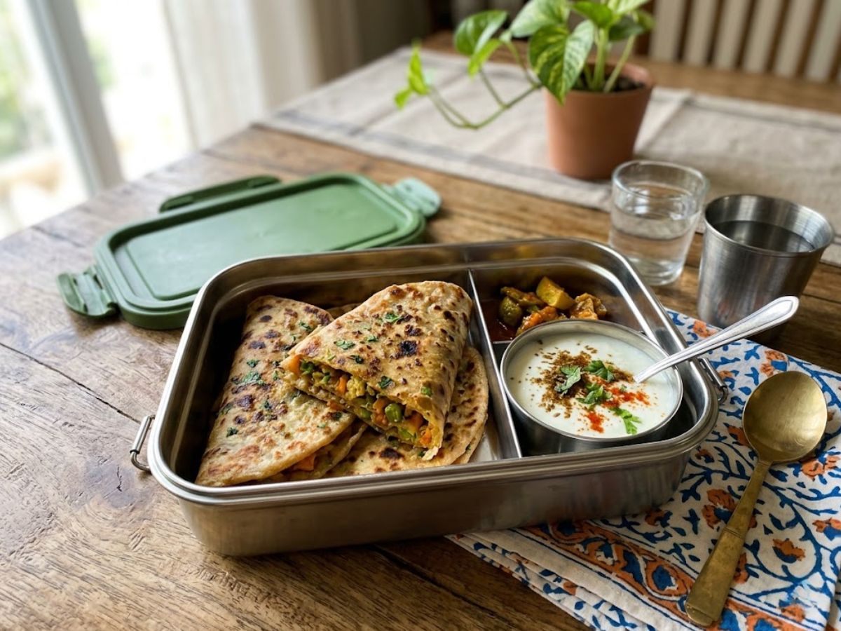 Monday: mix veg paratha and dahi - Photo Gallery