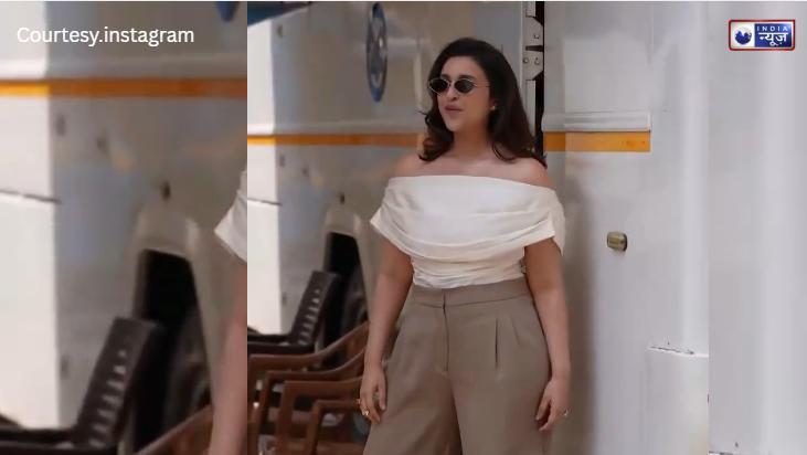 शूटिंग की लाइटों के बीच दिखा Parineeti Chopra का ग्लैमर, कूल अंदाज़ और किलर स्माइल से फिर बनाया दीवाना!