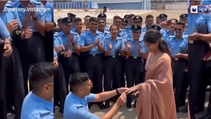 वर्दी वाला ‘वैलेंटाइन’, पूरी स्क्वाड के सामने ऑफिसर ने अलग तरह से किया क्रश को प्रपोज, देखें प्यार इज़हार का वीडियो!