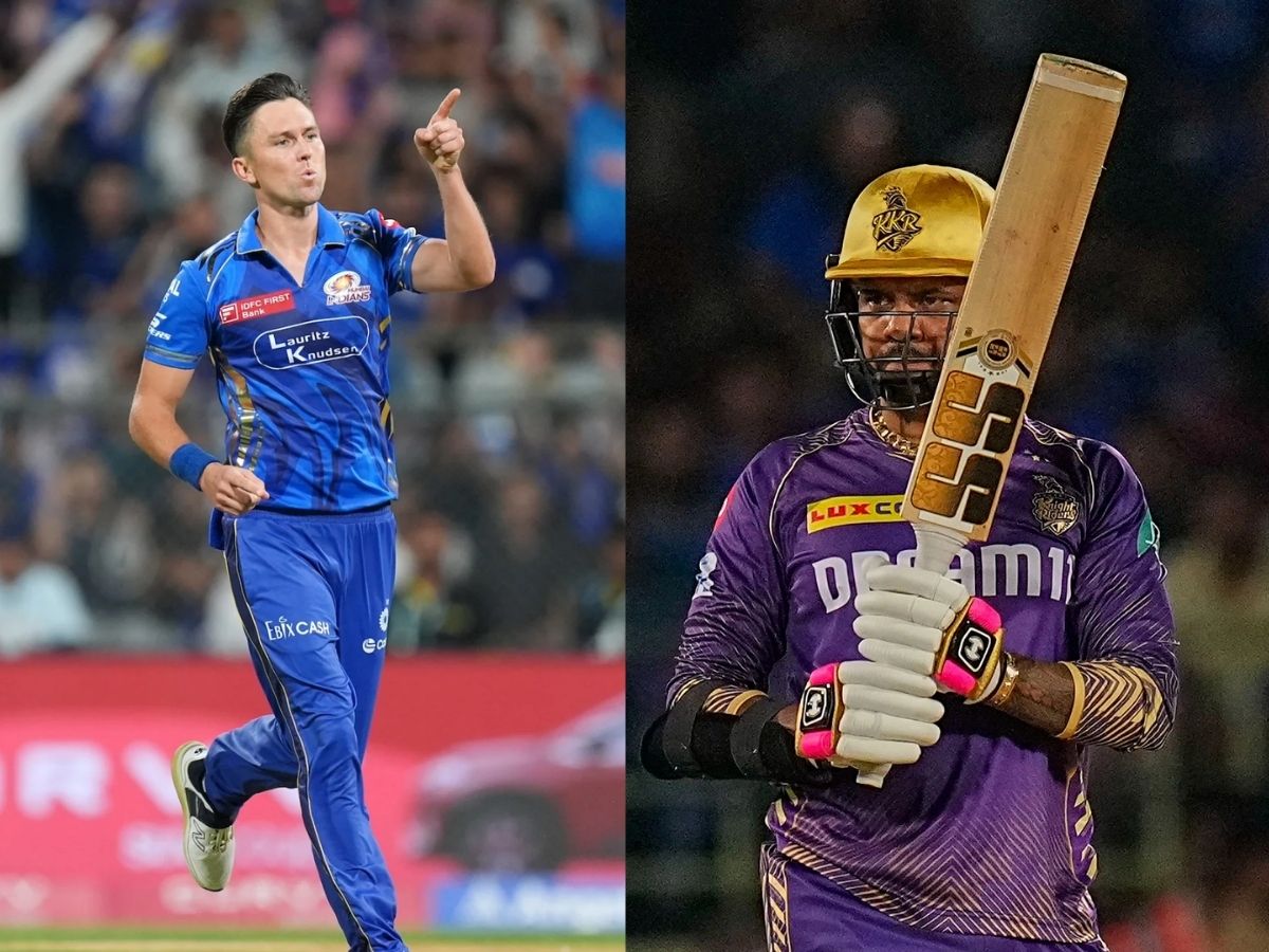 Sunil Narine vs Trent Boult - Photo Gallery