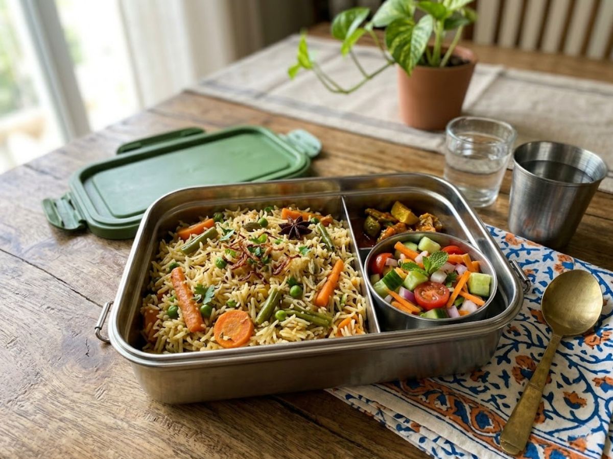 Tuesday: veg pulao and salad - Photo Gallery