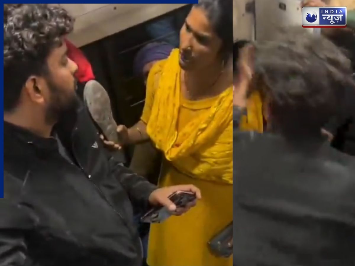Viral Video: चप्पल लेकर भिड़ी महिला, आदमी ने भी गुस्से में मारा थप्पड़… जनरल कोच में हाई वोल्टेज ड्रामा; वीडियो वायरल