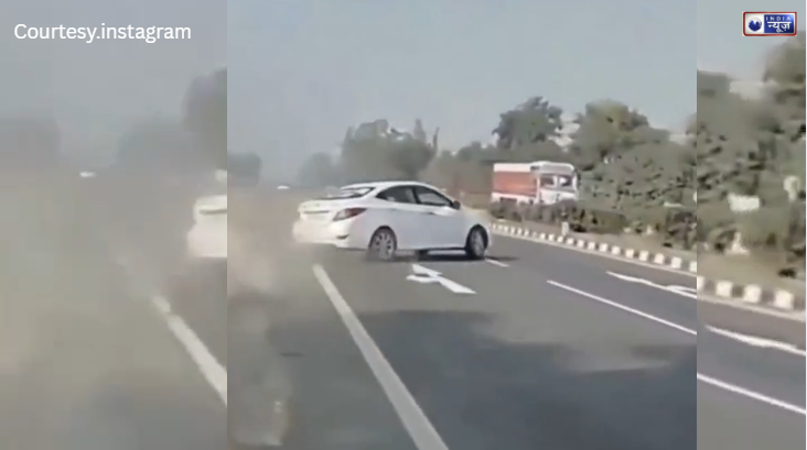 राजस्थान हाईवे पर ‘यमराज’ बनकर आई गाय, अचानक सामने आने से मचा हड़कंप, देखें लाइव वीडियो!