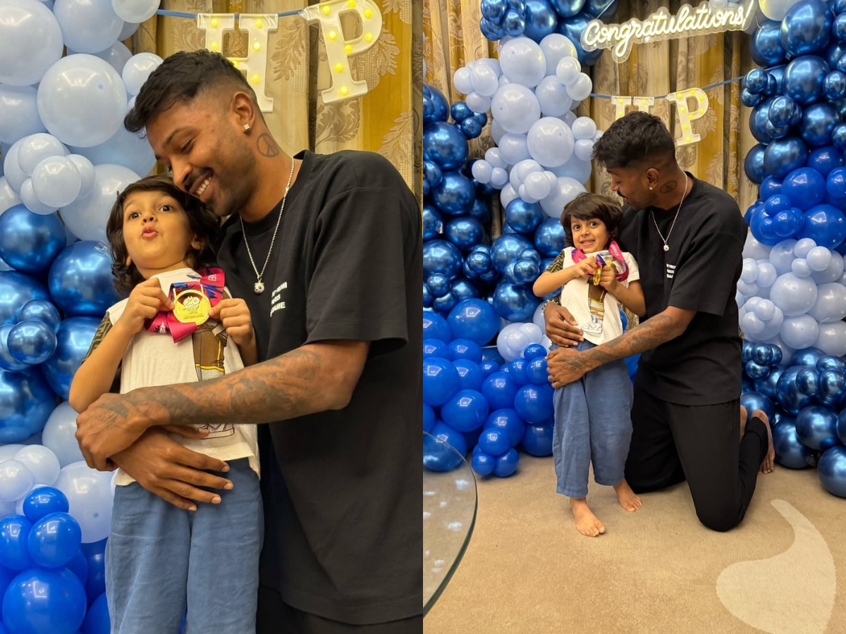 Hardik Pandya with his son - Photo Gallery
