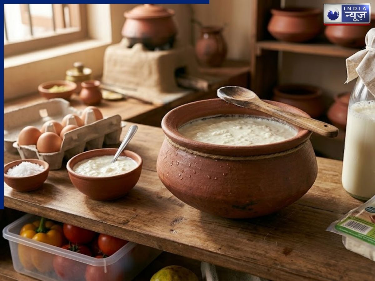 Set the curd in an earthen pot. - Photo Gallery