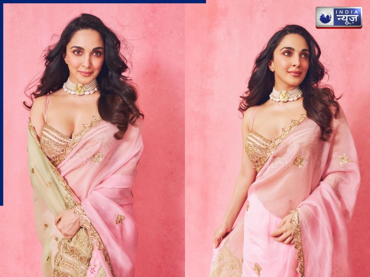 Kiara Advani wore a 'Gulposh' silk crepe saree from Masaba Gupta's brand. - Photo Gallery