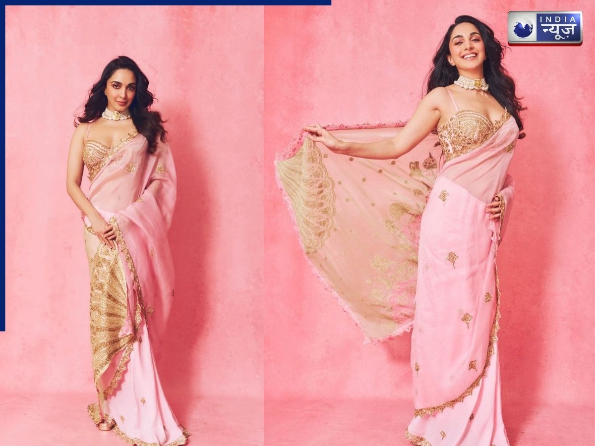 Kiara Advani's Saree and Blouse Feature Exquisite Embroidery Designs. - Photo Gallery