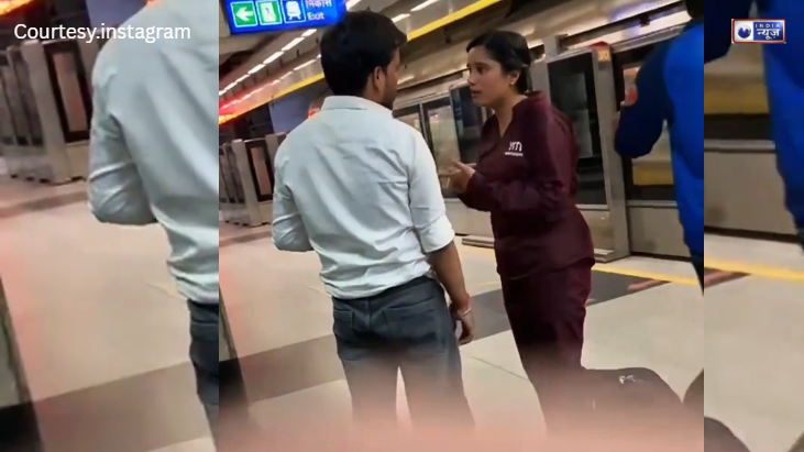 दिल्ली मेट्रो बनी ‘कुरुक्षेत्र’, पति की बेरोजगारी पर भड़की पत्नी, चलती ट्रेन में छिड़ा जुबानी जंग, देखें वीडियो!