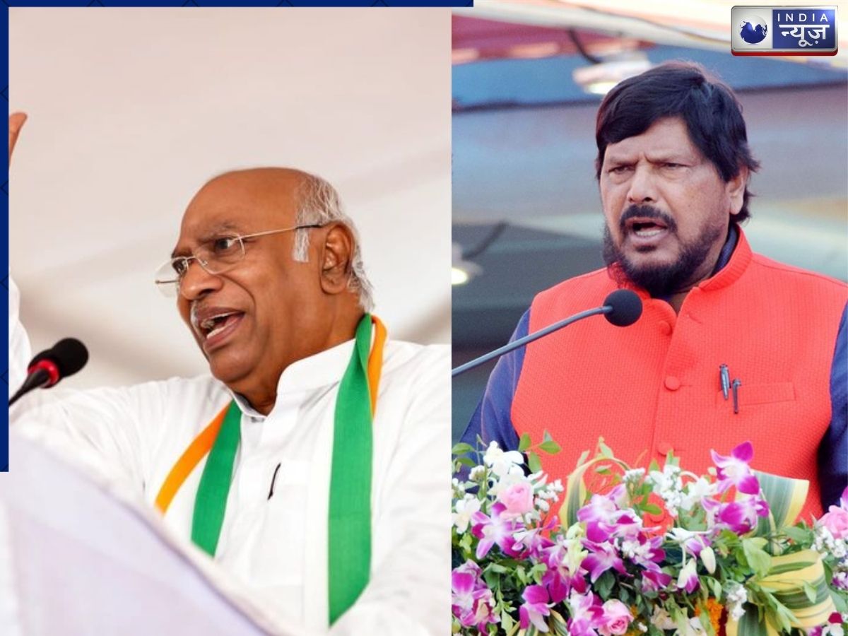 Ramdas Athawale expresses objection to Mallikarjun Kharge's statement. - Photo Gallery