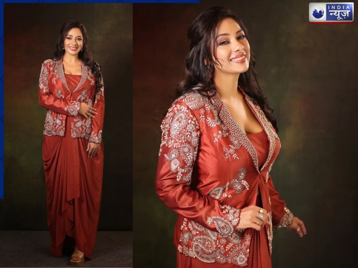 Rupali Ganguly's Red Indo-Western Outfit Featuring a Blazer-Style Jacket - Photo Gallery