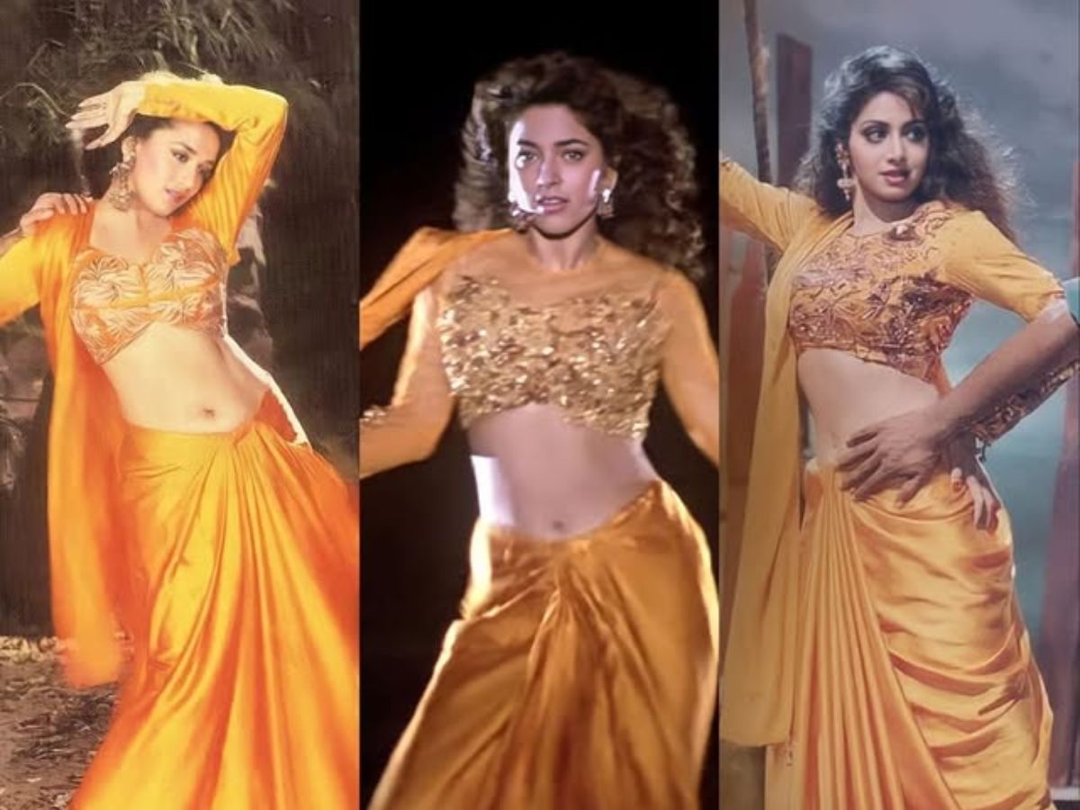 Same Same But Different! एक ही साड़ी में 3 हसीनाओं की अदाएं, माधुरी के अलावा इन एक्ट्रेस ने भी पहना ये ऑउटफिट