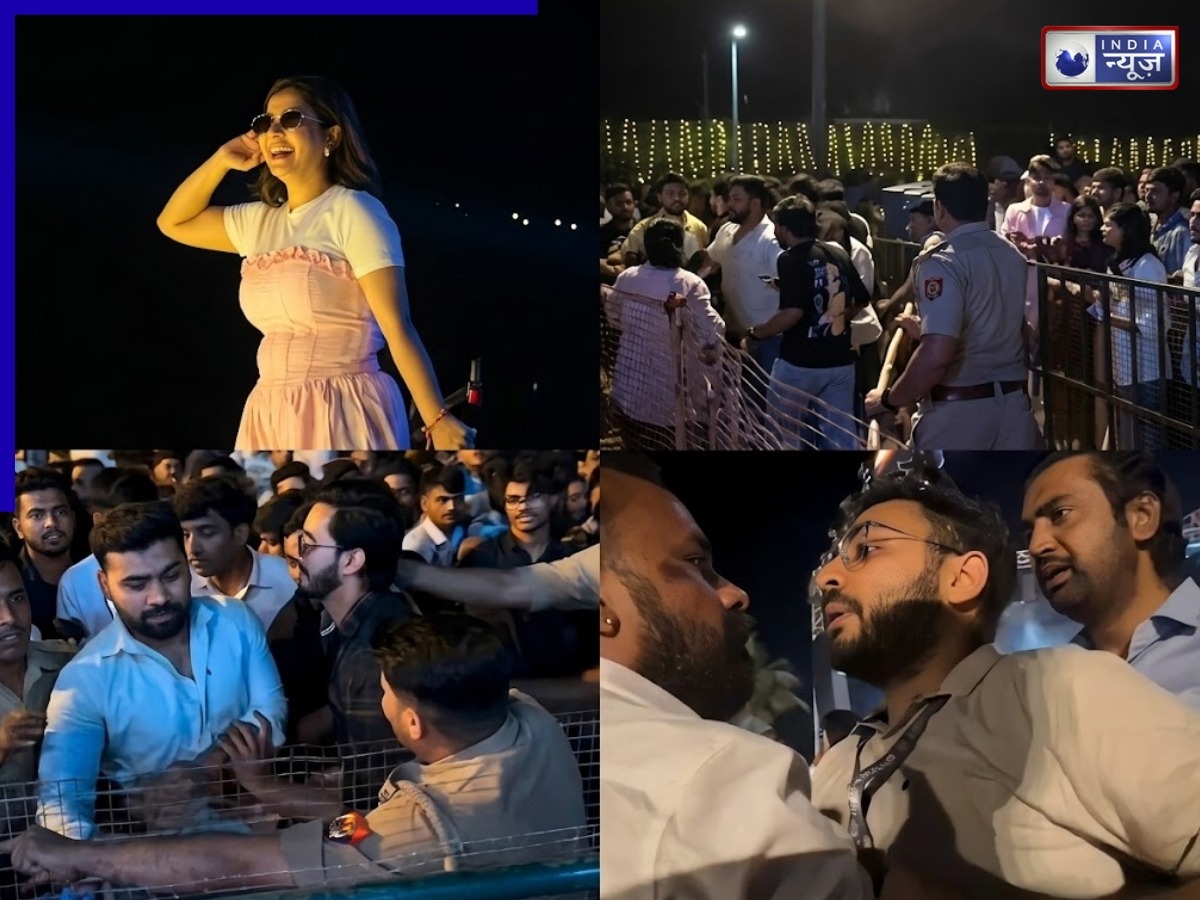 पहले स्टेज पर धमका युवक, अब सुनंदा शर्मा के शो में मची अफरा-तफरी; चले लात-घूंसे, वीडियो वायरल
