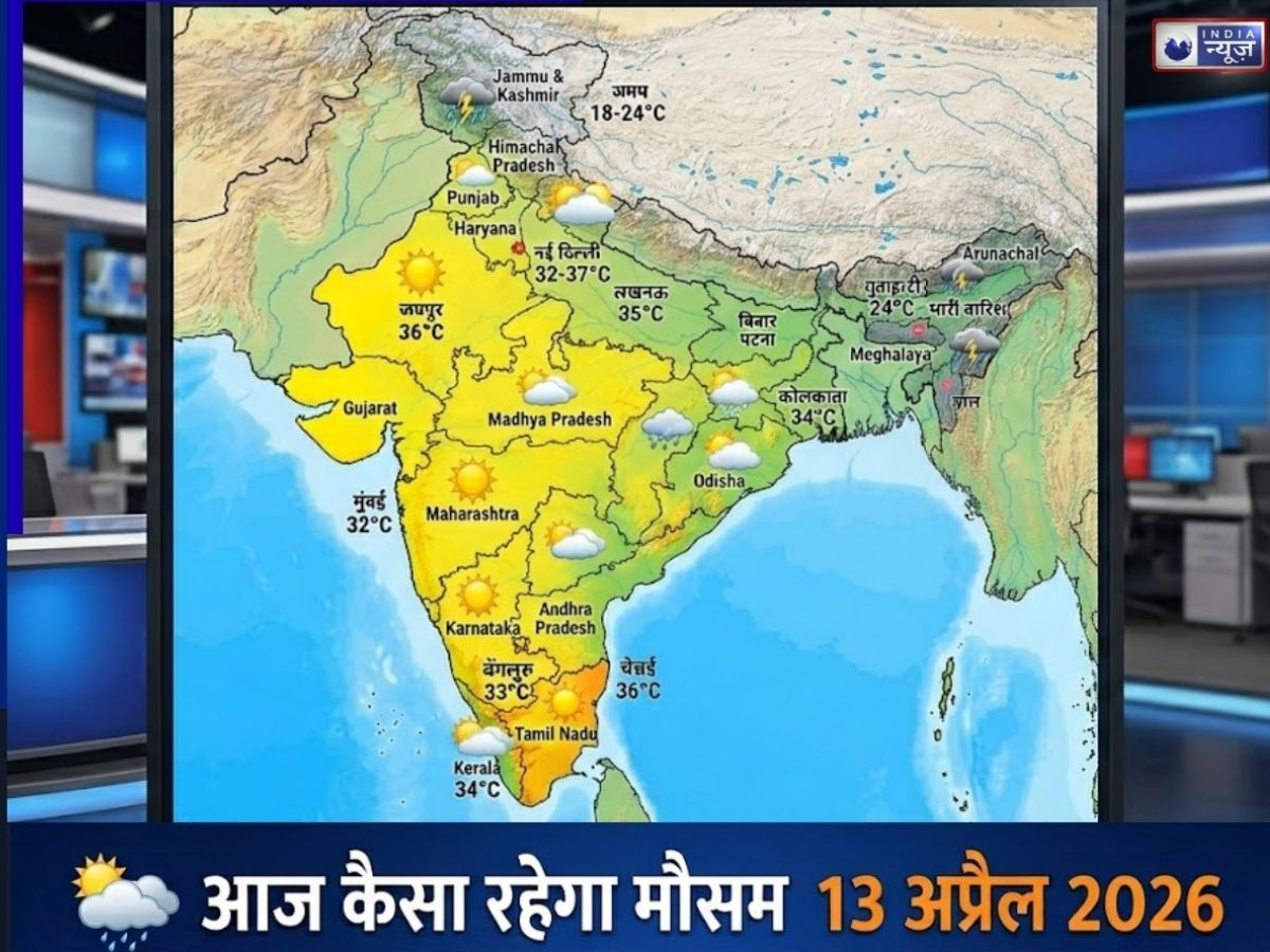 Today Weather News 13 April 2026: देशभर में बदला मौसम, कहां पड़ेगी गर्मी-चलेगी लू और कहां होगी तूफानी बारिश; कर लें नोट