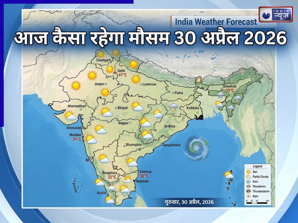 Aaj Ka Mausam 30 April 2026: वीकेंड तक कहां होगी बारिश और कहां आएगा तूफान, कहां पड़ेगी गर्मी; IMD ने जारी किया अलर्ट