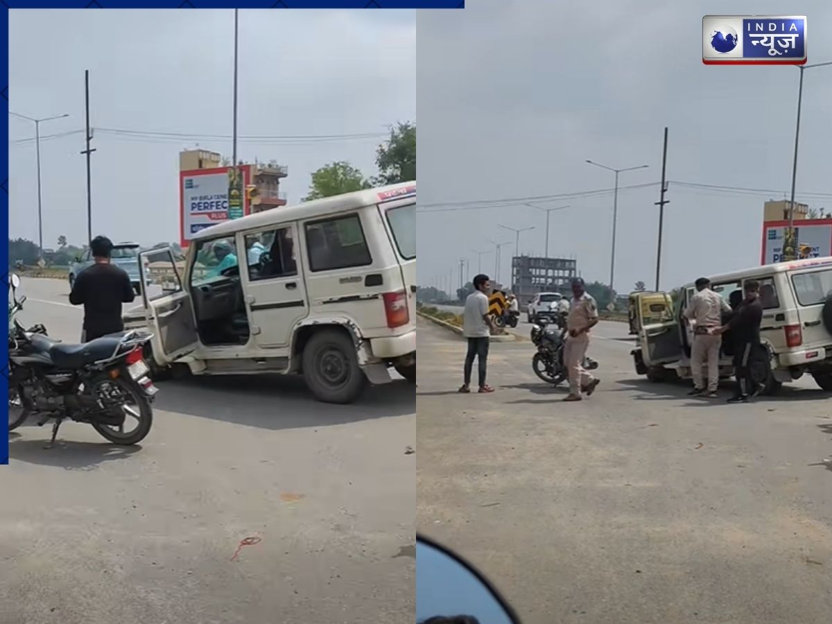 3 पहिए का जीप! 112 नंबर की पुलिस गाड़ी का पहिया निकलकर हुआ फरार, लोग बोले- 112 से 111 हो गया…