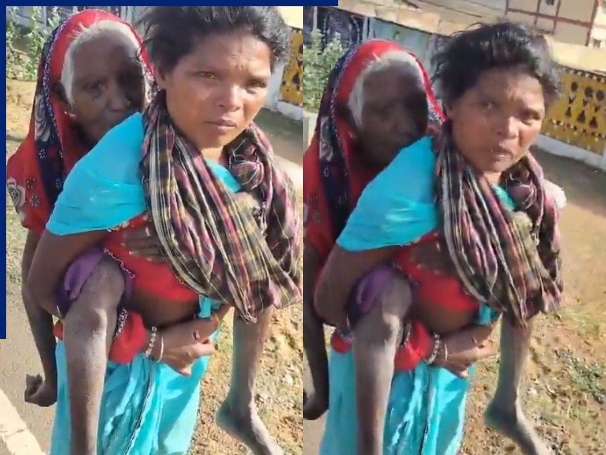 चिलचिलाती धूप में 90 साल की सास को पीठ पर लेकर बैंक पहुंची बहू, छत्तीसगढ़ का ये वीडियो झकझोर देगा