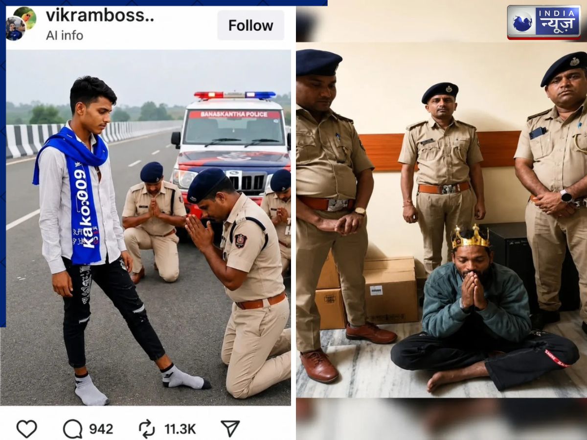 AI का नशा पुलिस ने उतारा! जिस पोज में अफसरों को दिखाया था नीचा, अब उसी पोज में हाथ जोड़कर बोला- ‘गलती हो गई साहब’