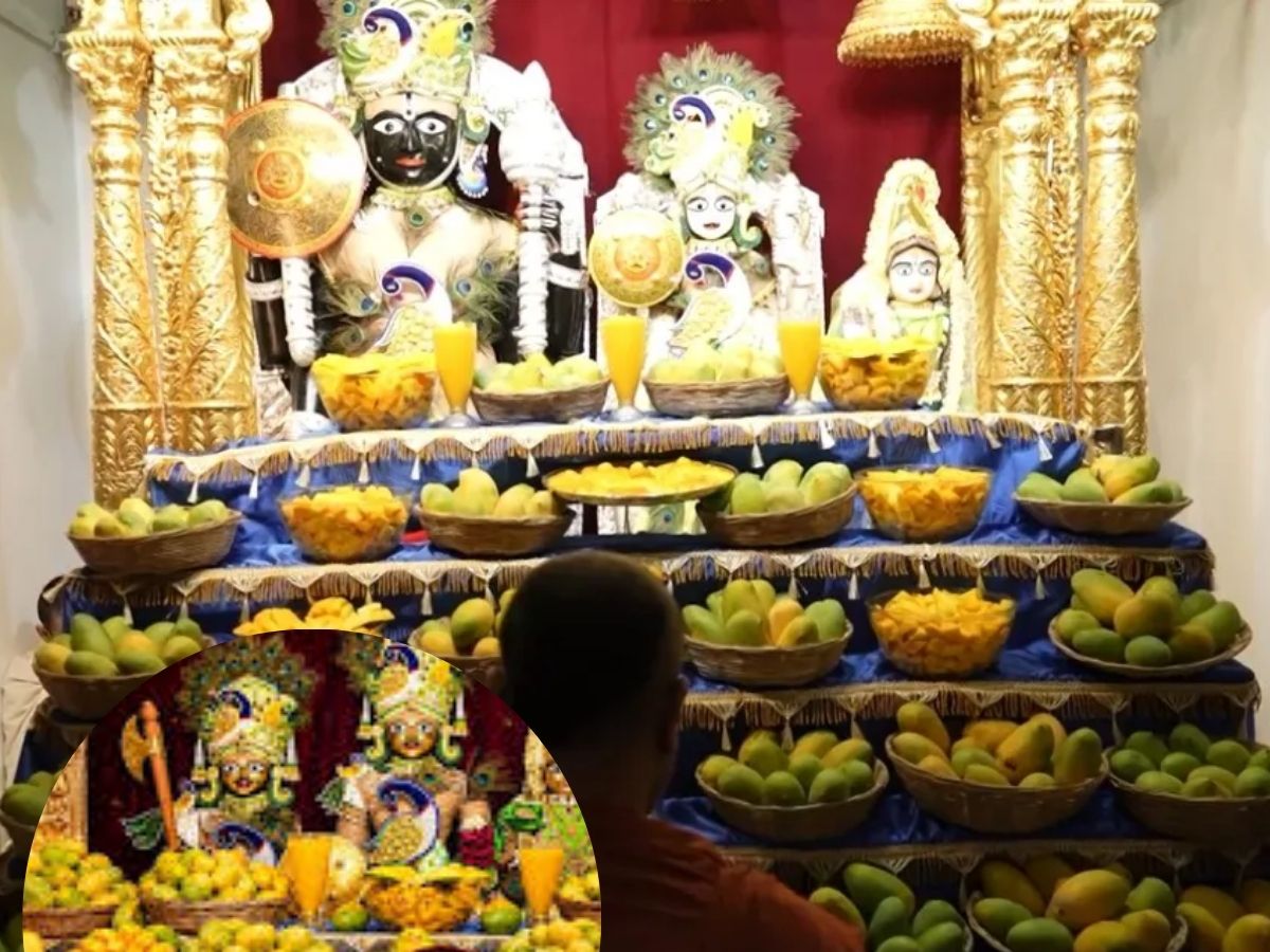 Swaminarayan Temple: तरबूज के बाद अब ‘मैंगो अन्नकूट’! भगवान के लिए सजाया गया रसीले आमों का भव्य दरबार