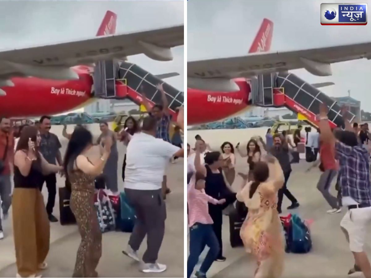 एयरपोर्ट का रनवे बना ‘गरबा का मंच’: घेरा बनाकर डांस करने लगे इंडियन टूरिस्ट; वीडियो देख भड़के लोग, पूछा- ‘जगह का तो ध्यान रखते’