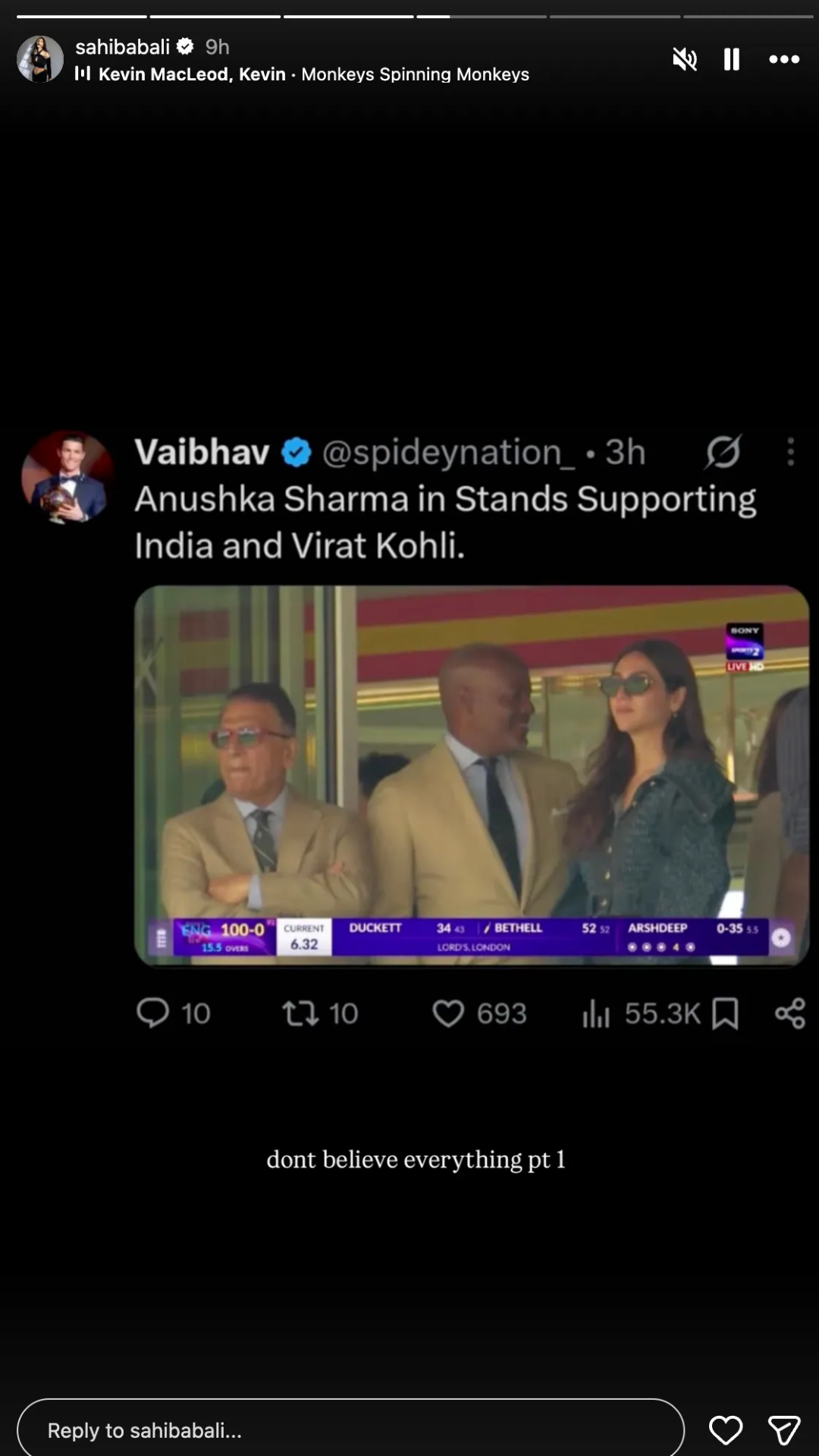 Sahiba Bali post on anushka sharma Sahiba Bali post on anushka sharma