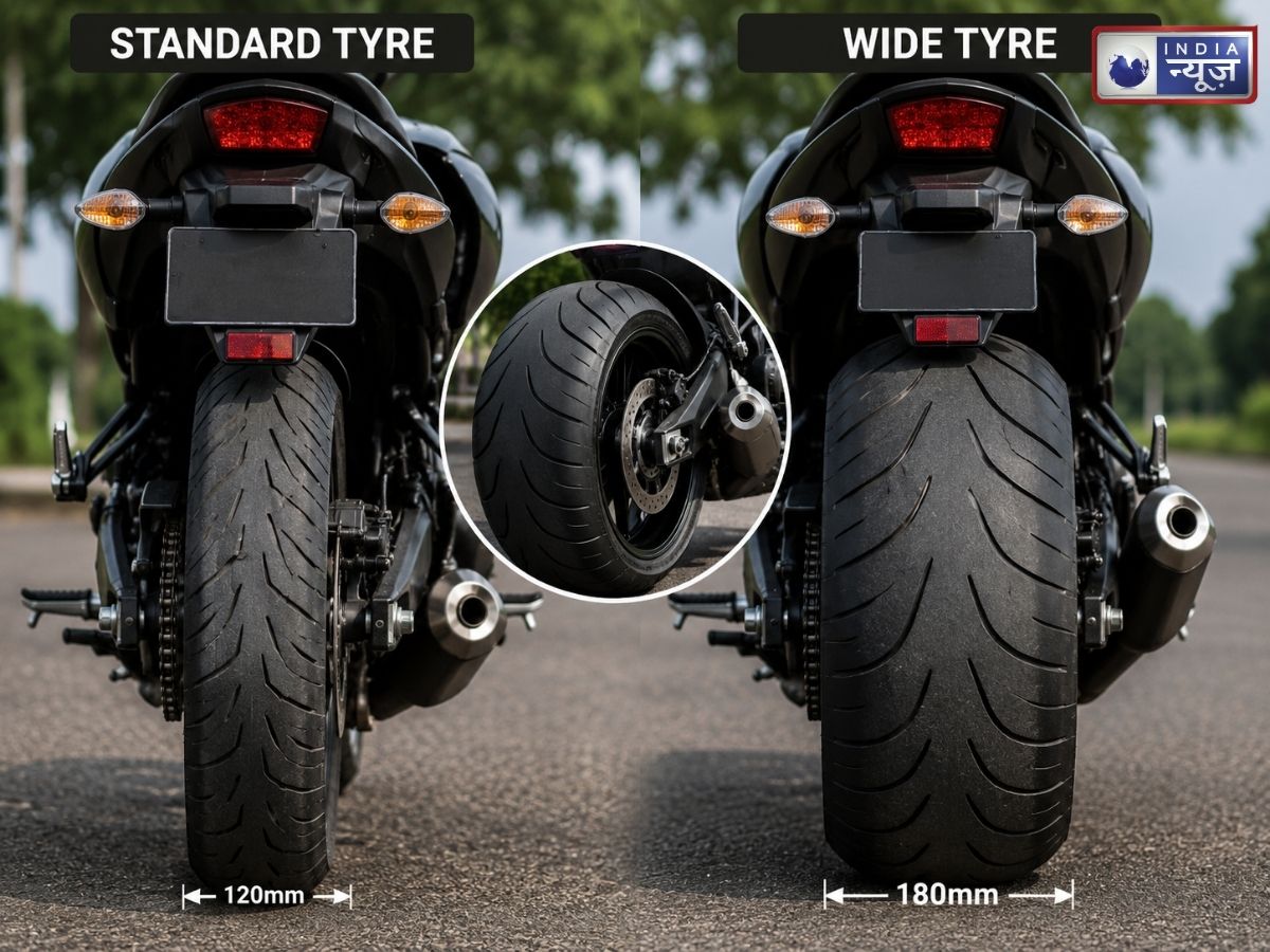 Bike Tyre Tips: स्टाइल के लिए बाइक में चौड़े टायर लगवाने से पहले जान लें ये जरूरी बातें, वरना परफॉर्मेंस और माइलेज दोनों पर पड़ेगा असर