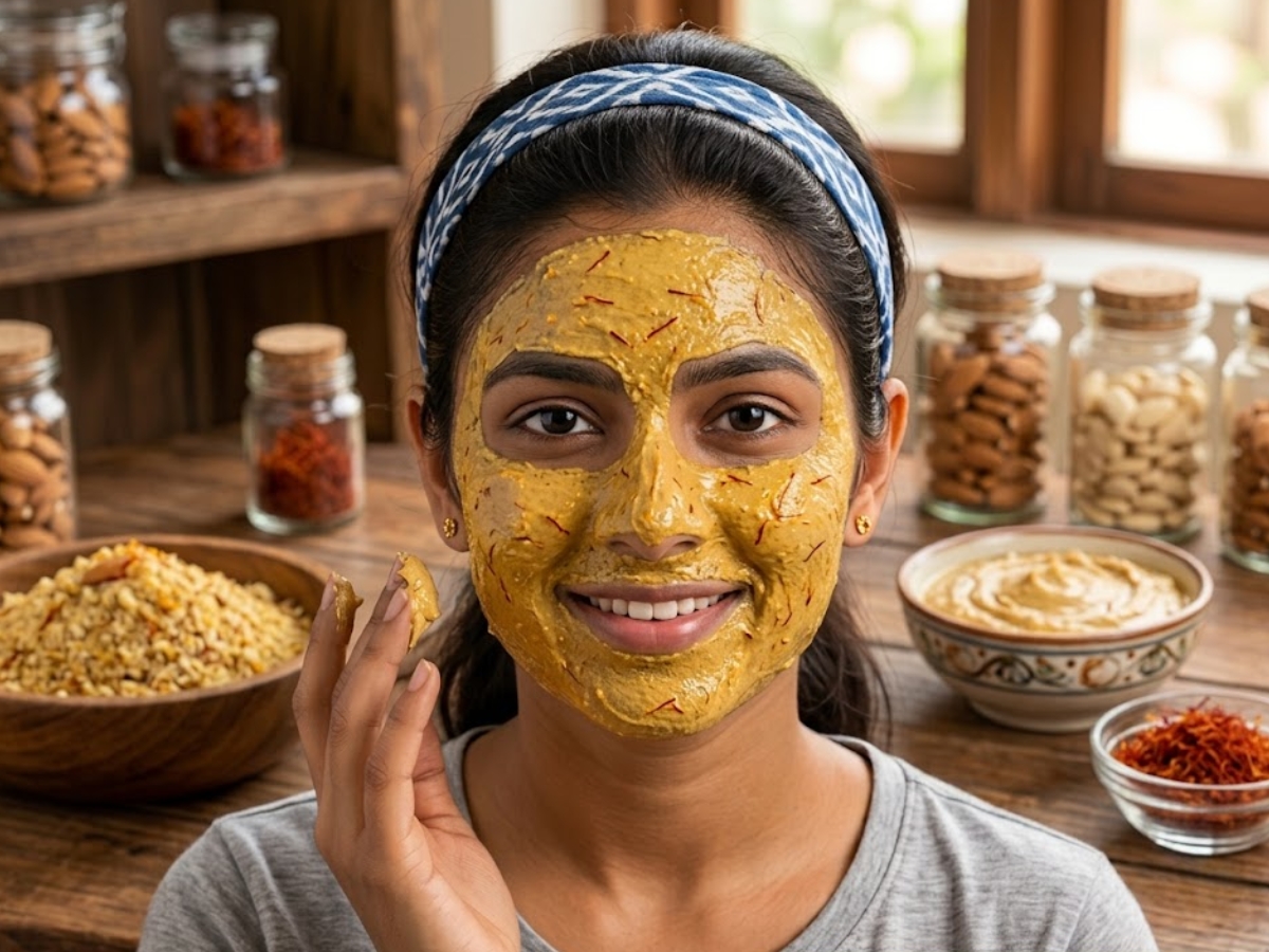 Almond  Saffron Ubtan - Photo Gallery