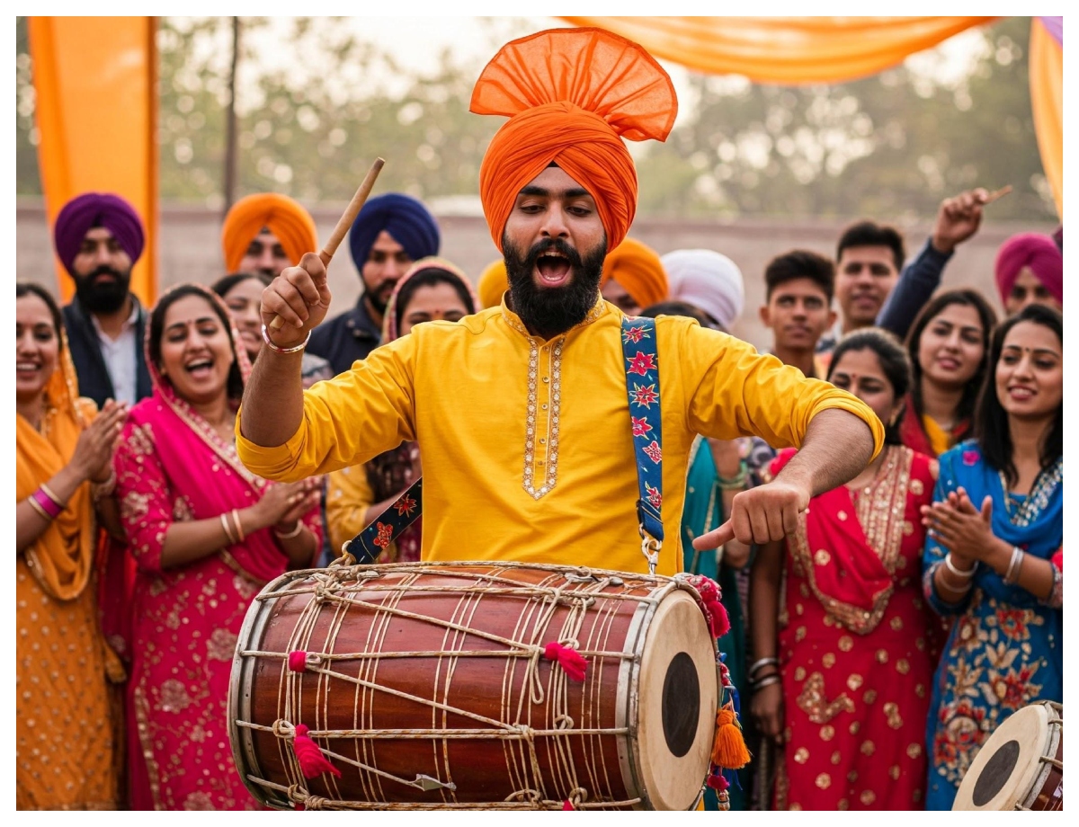 These traditional instruments create the atmosphere of Bhangra. - Photo Gallery