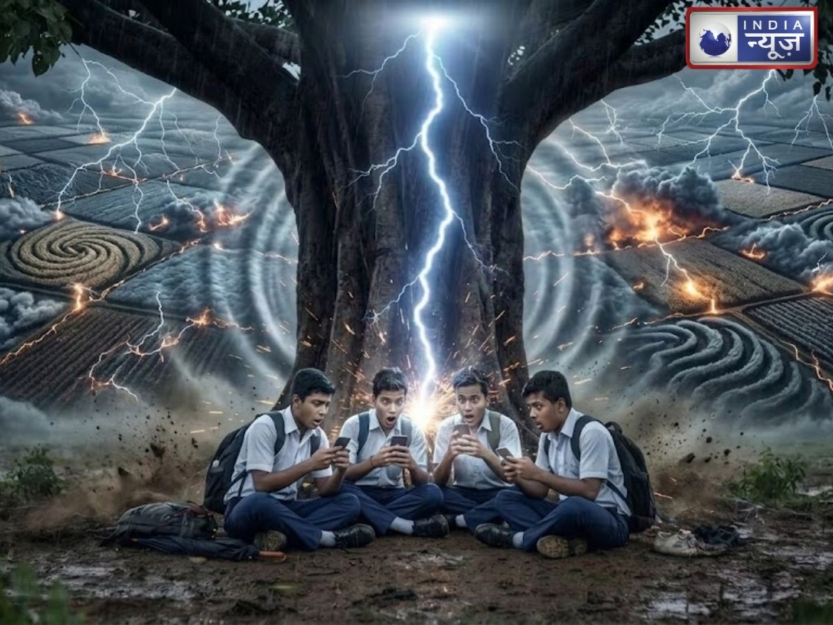 मोबाइल पर गेम खेल रहे थे 4 दोस्त, फिर अचानक आसमान से टूट पड़ी मौत; कड़कड़ाती बिजली से झुलसे 10 लोग