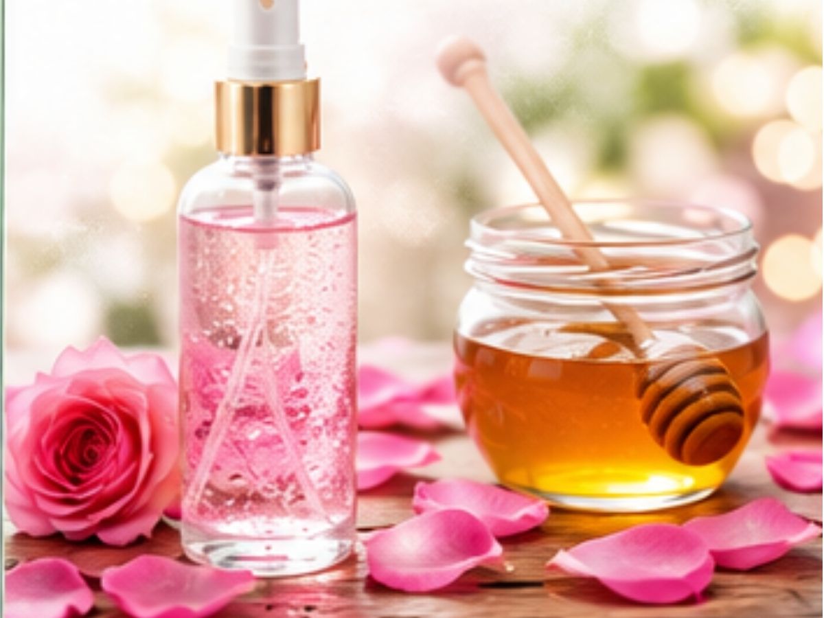Make a face mist by mixing honey with rose water - Photo Gallery