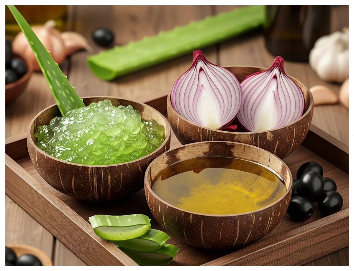 Onion juice with aloe vera - Photo Gallery