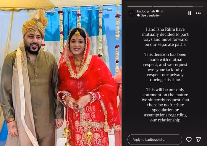singerbadshahdivorce5monthsofmarriage singerbadshahdivorce5monthsofmarriage