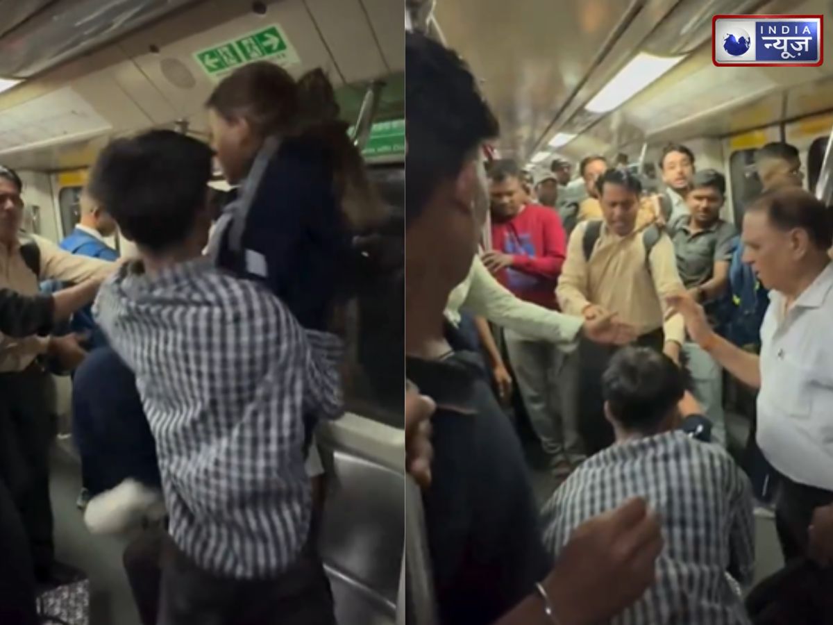 Delhi Metro में ढिशुम-ढिशुम; सीट के लिए लड़ाई, महिला ने पुरुष यात्रियों को मारा थप्पड़, Video Viral