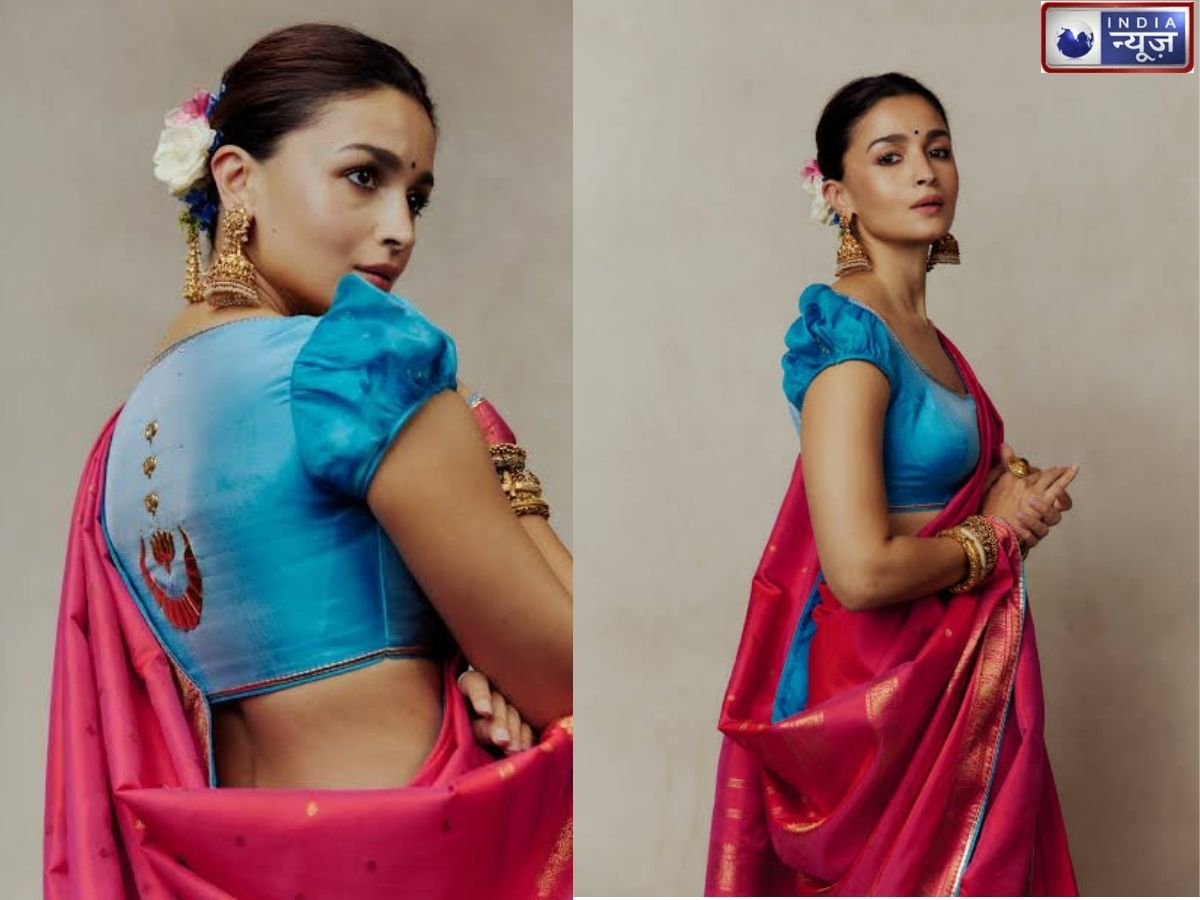 Alia Bhatt Durga Puja look: दुर्गा पूजा के लिए आलिया भट्ट का स्टाइलिश ट्रेडिशनल लुक, गुलाबी साड़ी में दिखीं बंगाली बाला